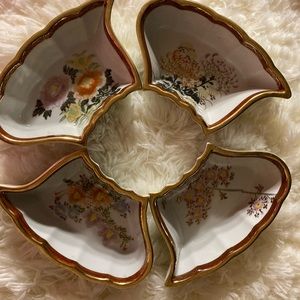 Vtg GENUINE KUTANI Japanese Relish Serving Set